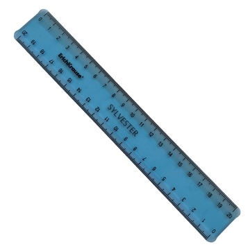 Lineal 20 cm plast - Blå